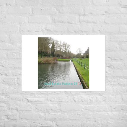 Lakeside Beauty Photo paper poster with realestatepartner24 with house Logo