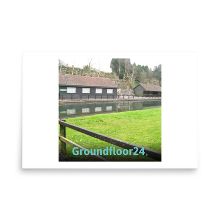 Lakeside Serenity Photo paper poster with Groundfloor24 without House Logo