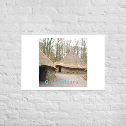 Village Charm Photo paper poster with Groundfloor with House Logo