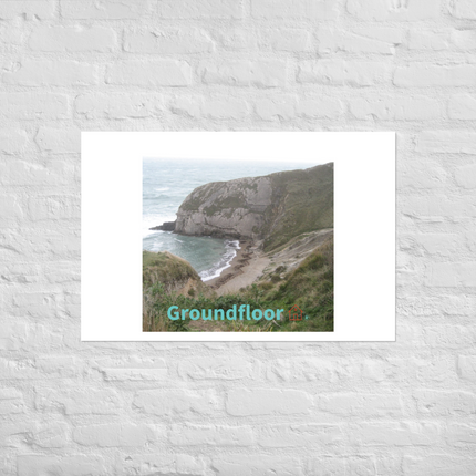 Sea & Hills Photo paper poster with Groundfloor with House Logo