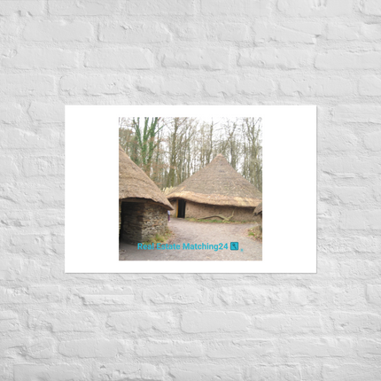 Village Charm Photo paper poster with realestatematching24 with key Logo