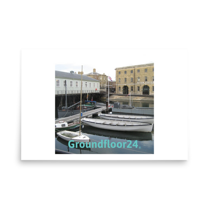 Boat on Water Photo paper poster with Groundfloor24 without House Logo