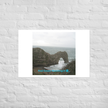 Coastal Escape Photo paper poster with realestatematching24 with key Logo