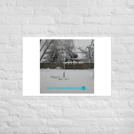 Winter Wonderland Photo paper poster with realestatematching with key Logo