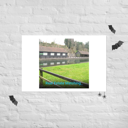 Lakeside Serenity Photo paper poster with realestatematching without key Logo