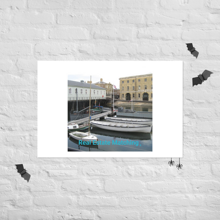 Boat on Water Photo paper poster with realestatematching without key Logo