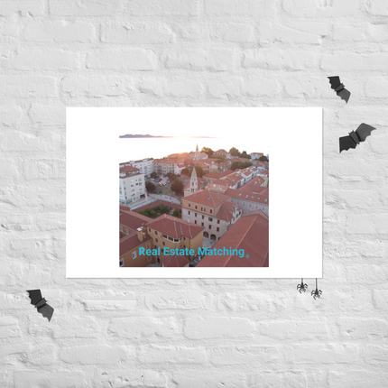 Roof Sunset View Photo paper poster with realestatematching without key Logo