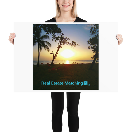 Beautiful Sea View Photo paper poster with realestatematching with key Logo