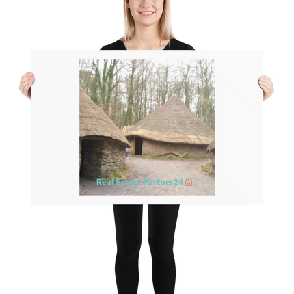 Village Charm Photo paper poster with realestatepartner24 with house Logo