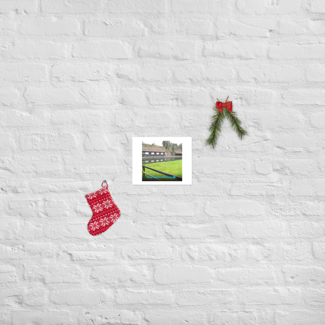 Lakeside Serenity Photo paper poster with realestatematching with key Logo