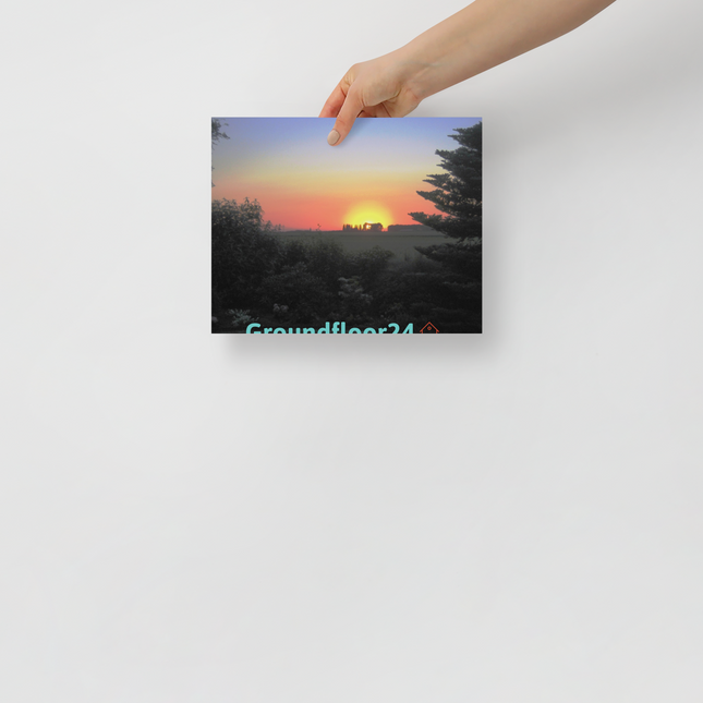 Beautiful Sunset Sinari Photo paper poster with Groundfloor24 with House Logo