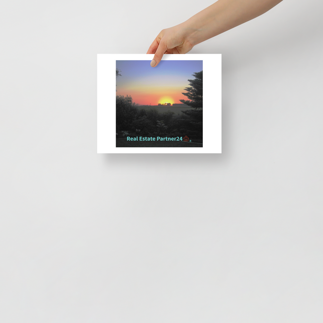 Beautiful Sunset Sinari Photo paper poster with realestatepartner24 with house Logo