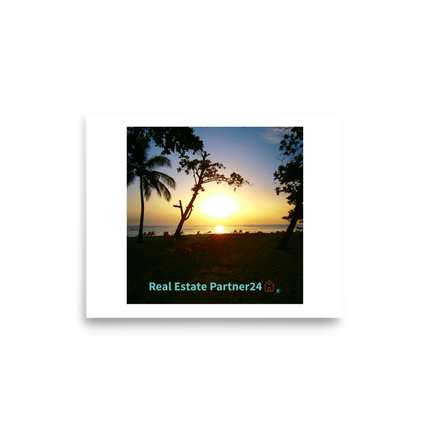 Beautiful Sea View Photo paper poster with realestatepartner24 with house Logo