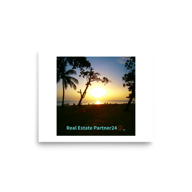 Beautiful Sea View Photo paper poster with realestatepartner24 with house Logo