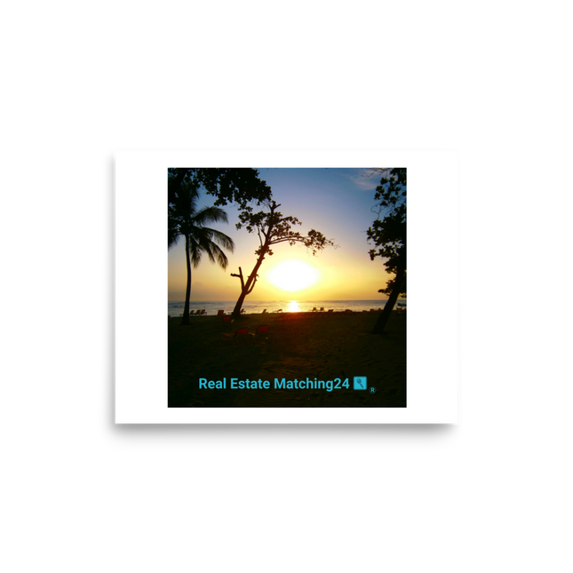 Beautiful Sea View Photo paper poster with realestatematching24 with key Logo