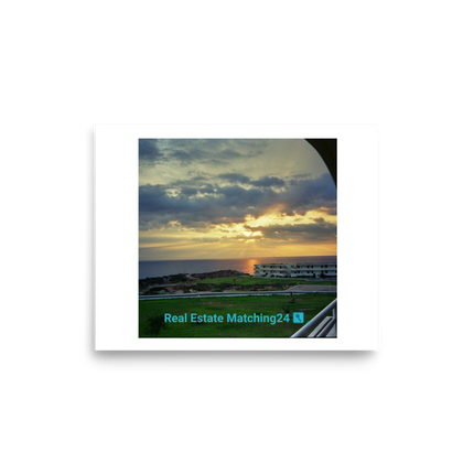 Natural View Photo paper poster with realestatematching24 with key Logo