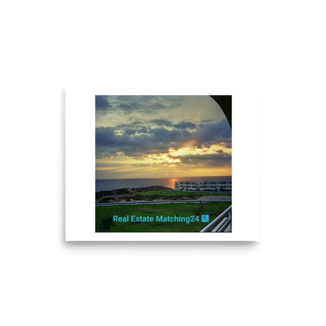 Natural View Photo paper poster with realestatematching24 with key Logo