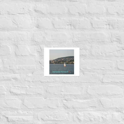Beautiful River & Hills Sinari Photo paper poster with realestatepartner24 with house Logo