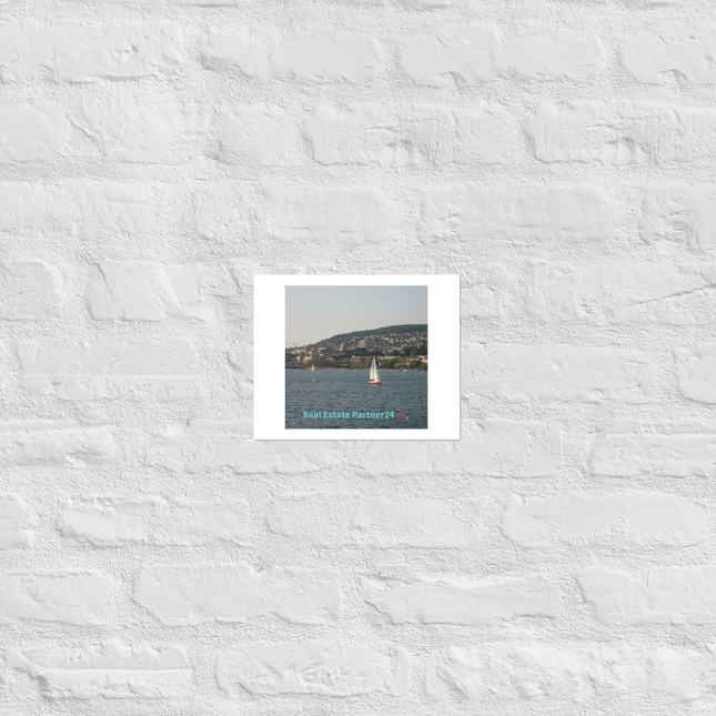 Beautiful River & Hills Sinari Photo paper poster with realestatepartner24 with house Logo