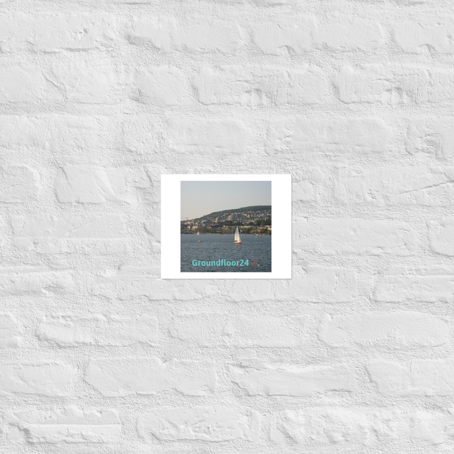 Beautiful River & Hills Sinari Photo paper poster with Groundfloor24 with House Logo