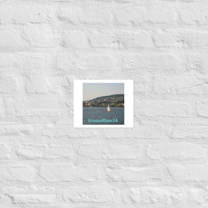 Beautiful River & Hills Sinari Photo paper poster with Groundfloor24 without House Logo