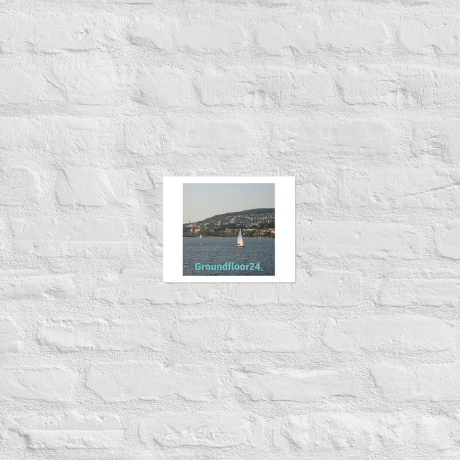 Beautiful River & Hills Sinari Photo paper poster with Groundfloor24 without House Logo