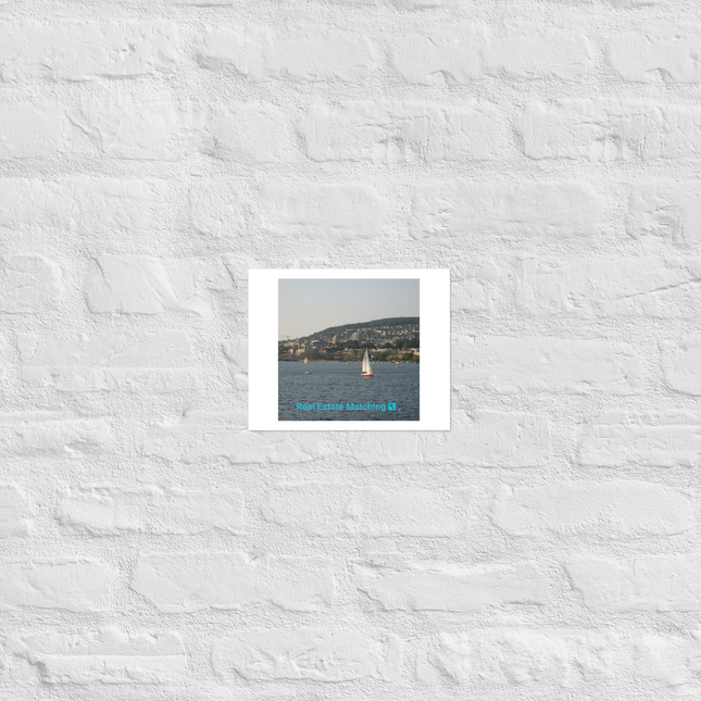 Beautiful River & Hills Sinari Photo paper poster with realestatematching with key Logo