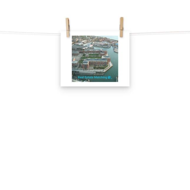 Nice City Photo paper poster with realestatematching with key Logo