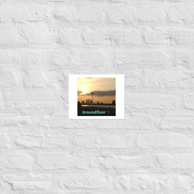 Majestic Sunset Photo paper poster with Groundfloor with House Logo