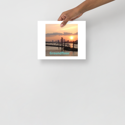 Evening Glow Photo paper poster with Groundfloor with House Logo