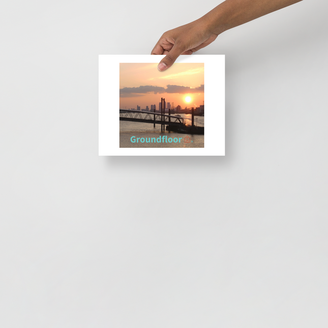 Evening Glow Photo paper poster with Groundfloor with House Logo