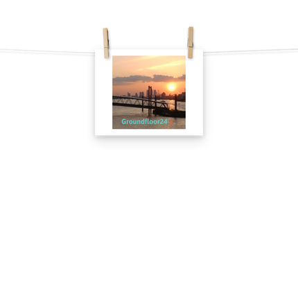 Evening Glow Photo paper poster with Groundfloor24 with House Logo