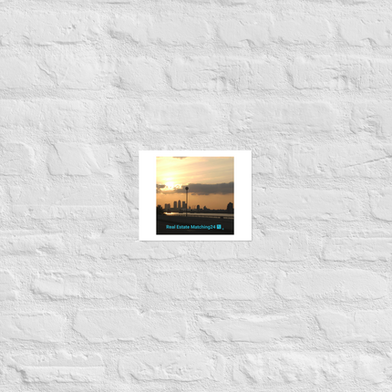 Majestic Sunset Photo paper poster with realestatematching24 with key Logo