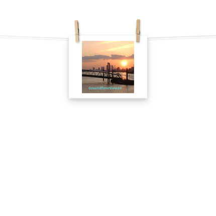 Evening Glow Photo paper poster with GroundfloorView24 with House Logo