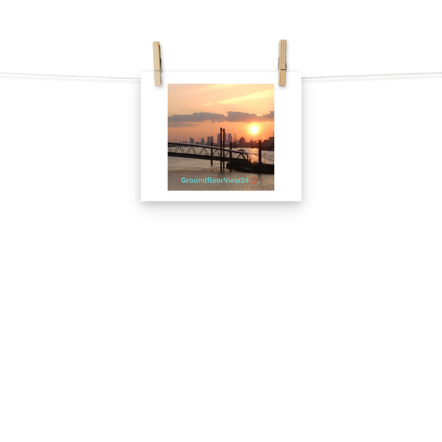 Evening Glow Photo paper poster with GroundfloorView24 with House Logo