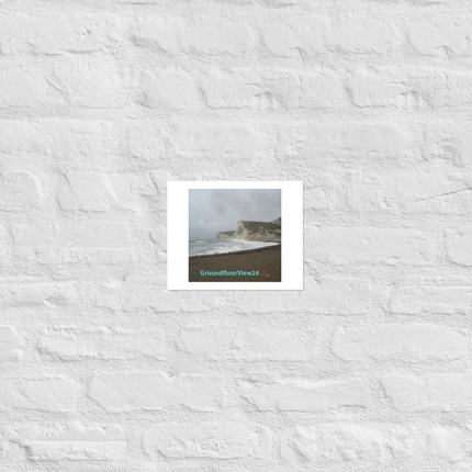 Waves and Sand Photo paper poster with groundfloorview24 with House Logo