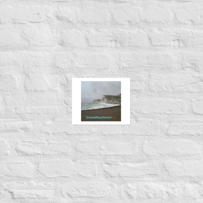 Waves and Sand Photo paper poster with groundfloorview24 with House Logo