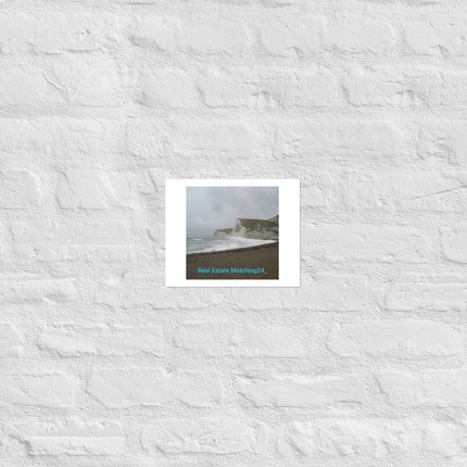 Waves and Sand Photo paper poster with realestatematching24 without key Logo