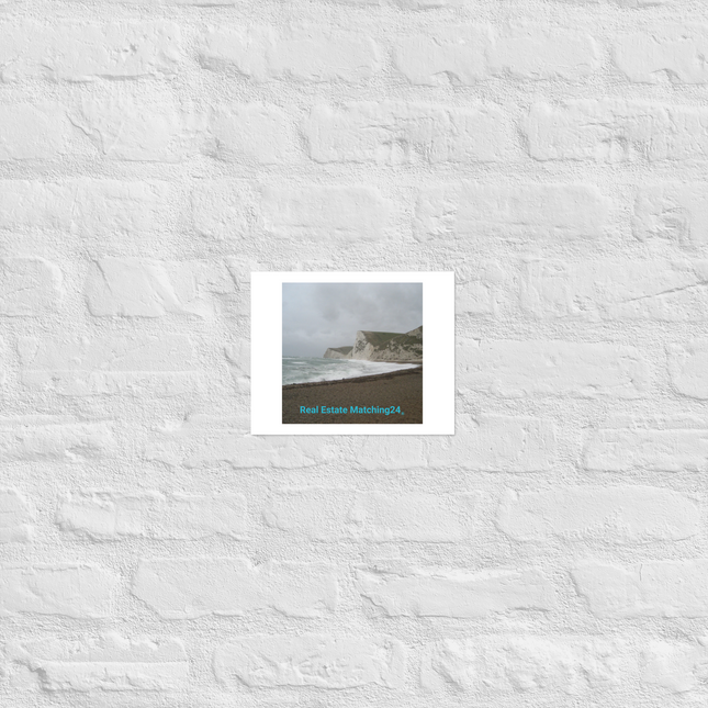 Waves and Sand Photo paper poster with realestatematching24 without key Logo