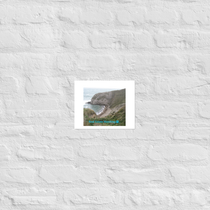 Sea & Hills Photo paper poster with realestatematching with key Logo