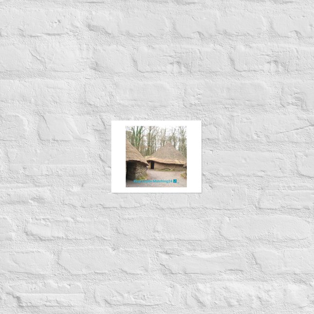 Village Charm Photo paper poster with realestatematching24 with key Logo