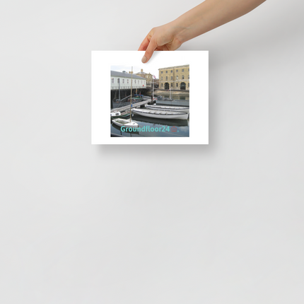 Boat on Water Photo paper poster with Groundfloor24 with House Logo