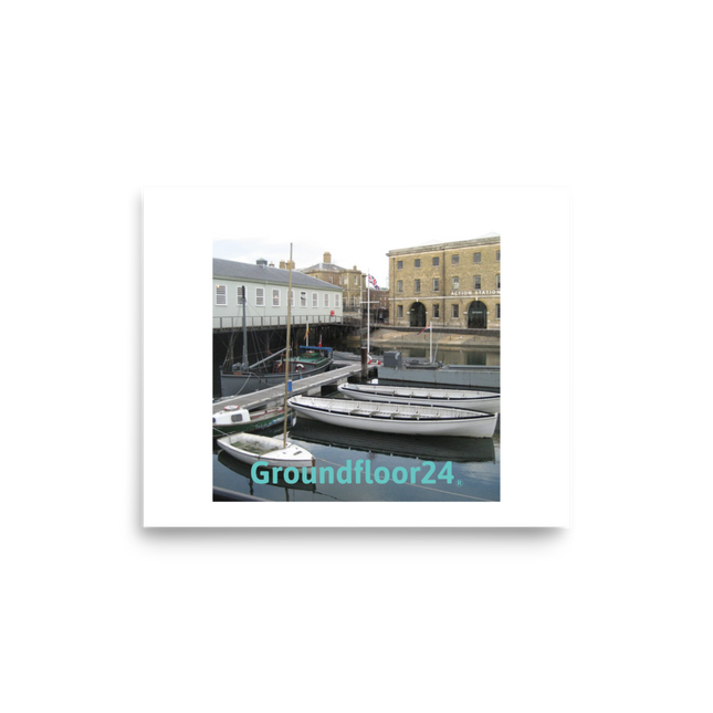 Boat on Water Photo paper poster with Groundfloor24 without House Logo