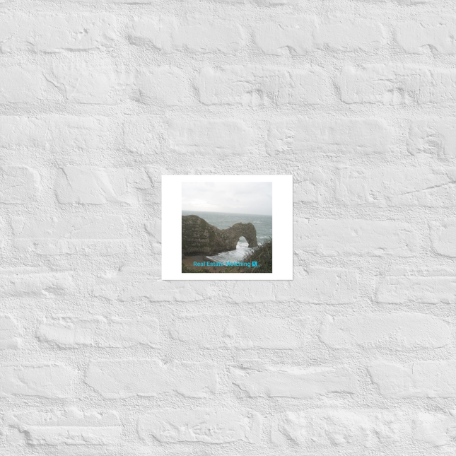 Coastal Escape Photo paper poster with realestatematching with key Logo