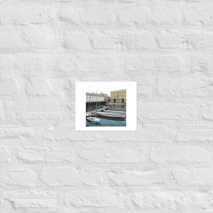 Boat on Water Photo paper poster with realestatematching24 without key Logo
