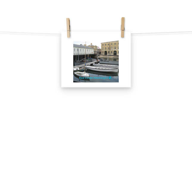 Boat on Water Photo paper poster with realestatematching24 with key Logo