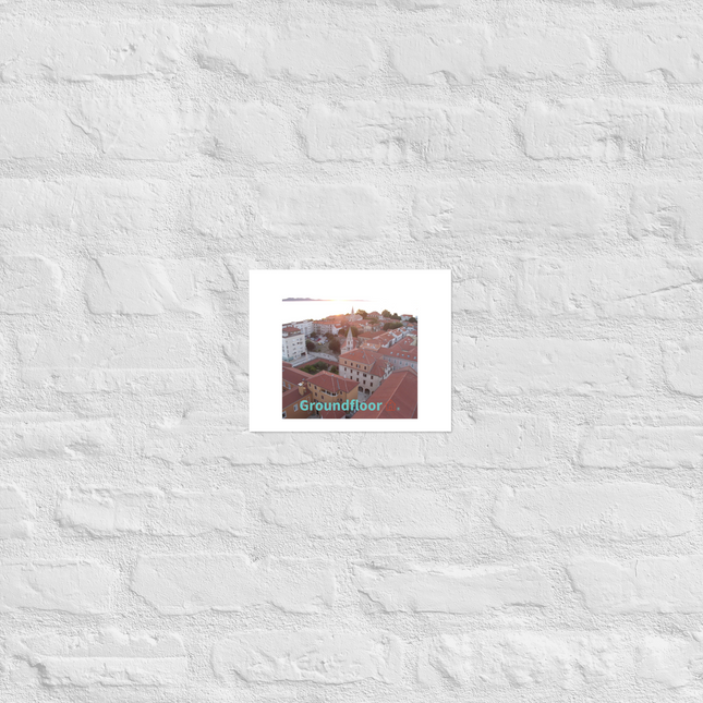 Roof Sunset View Photo paper poster with Groundfloor with House Logo