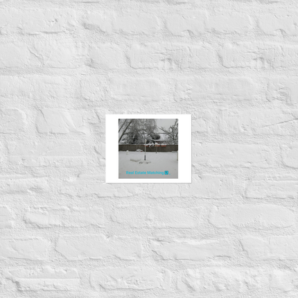 Winter Wonderland Photo paper poster with realestatematching with key Logo