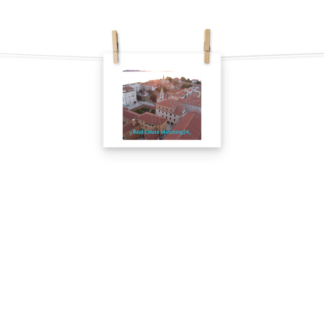 Roof Sunset View Photo paper poster with realestatematching24 without key Logo