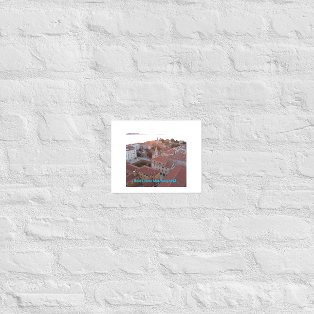 Roof Sunset View Photo paper poster with realestatematching24 with key Logo